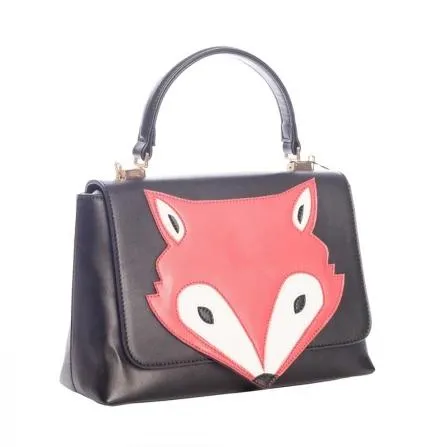 Black Fox Detail Shoulder Hand Bag