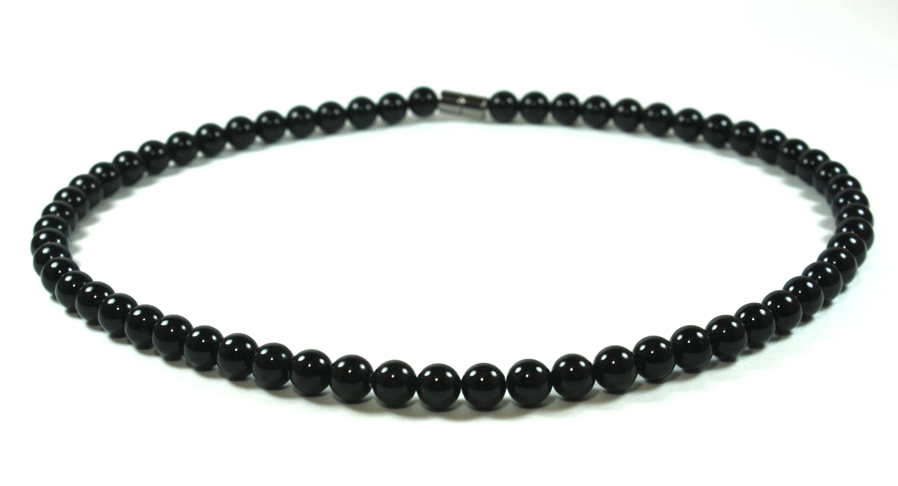 Black Tourmaline Necklace for Men/Women - Empath Protection Jewelry - EMF Protection Necklace - 6mm/8mm/10mm Bead Diameter