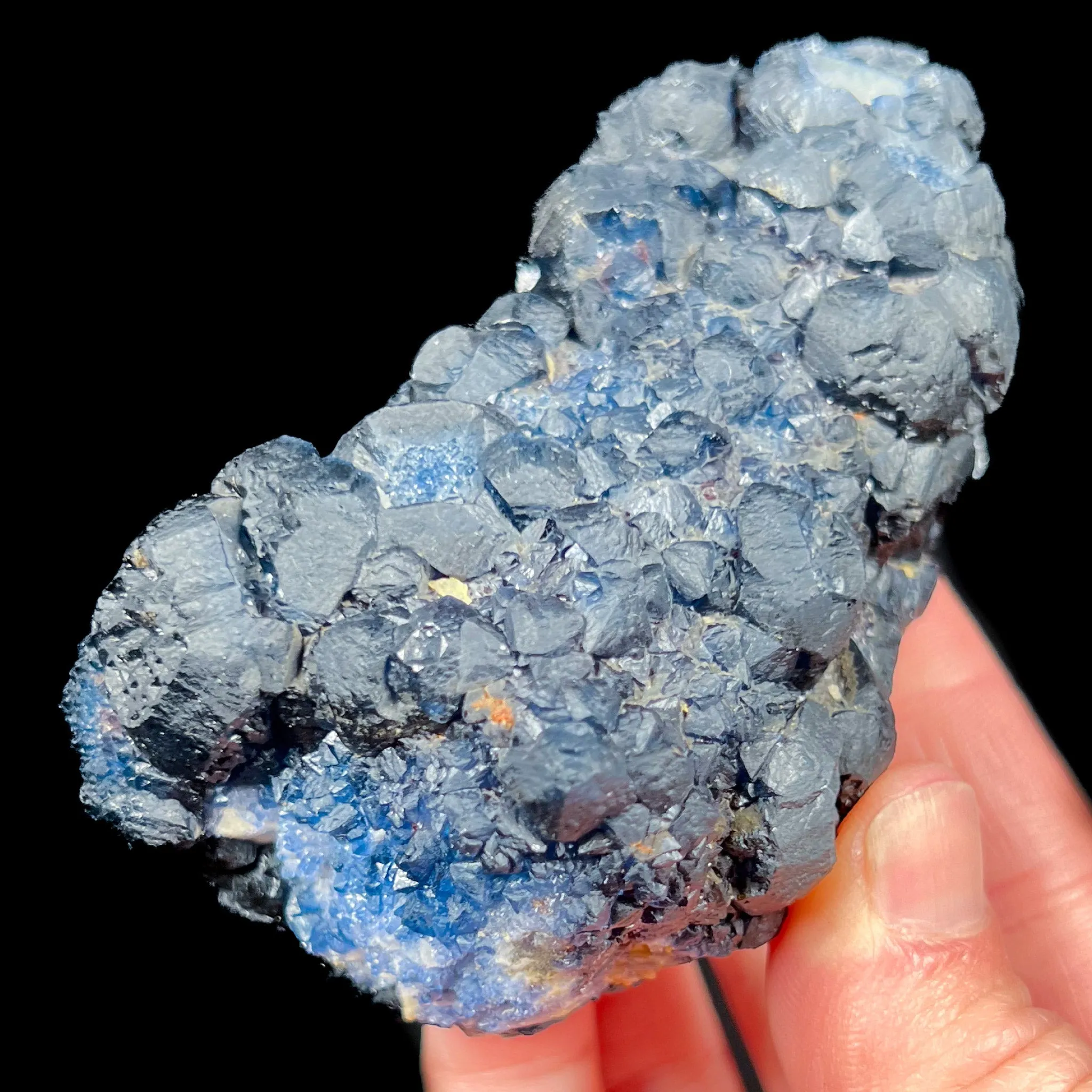 Blue Fluorite on Quartz