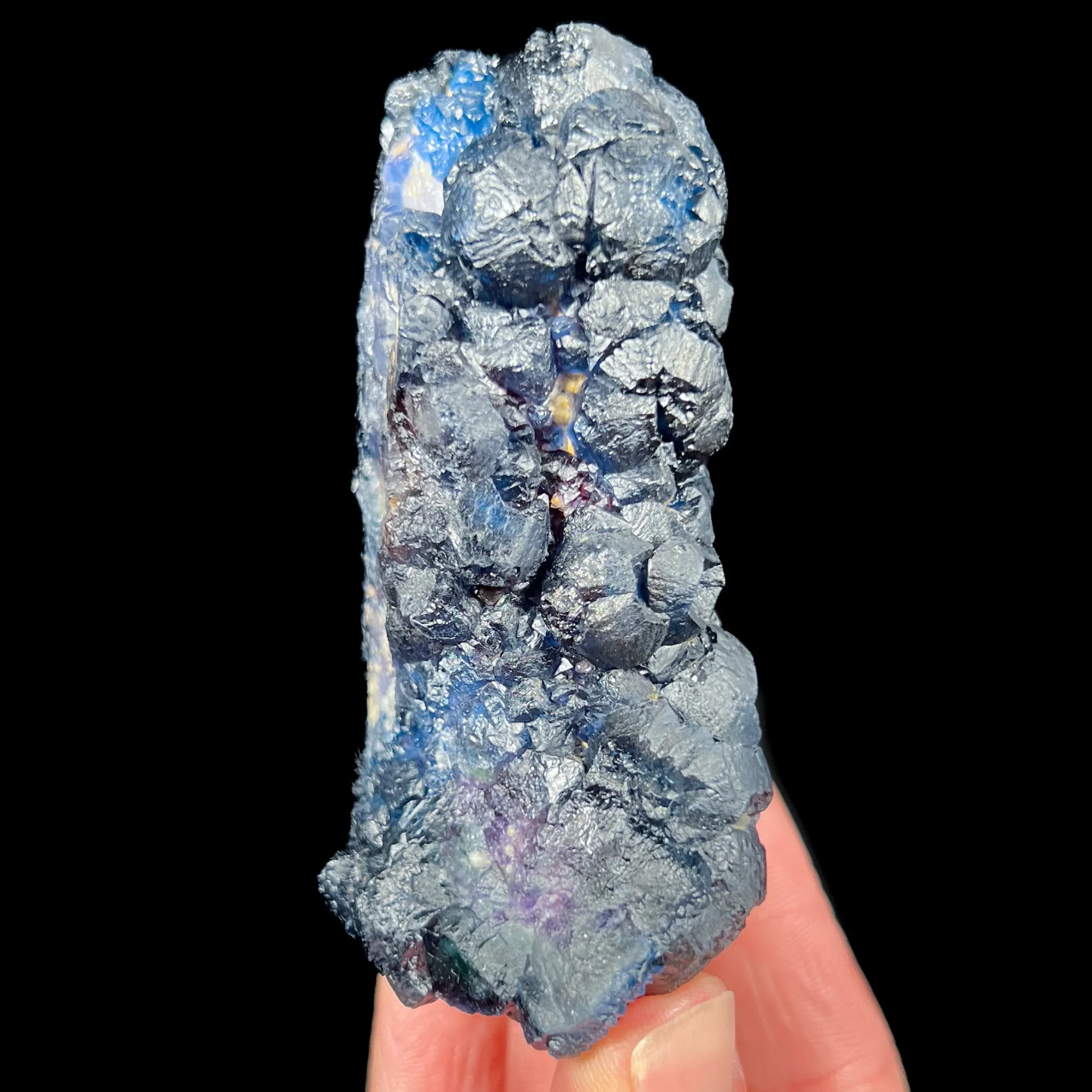 Blue Fluorite on Quartz