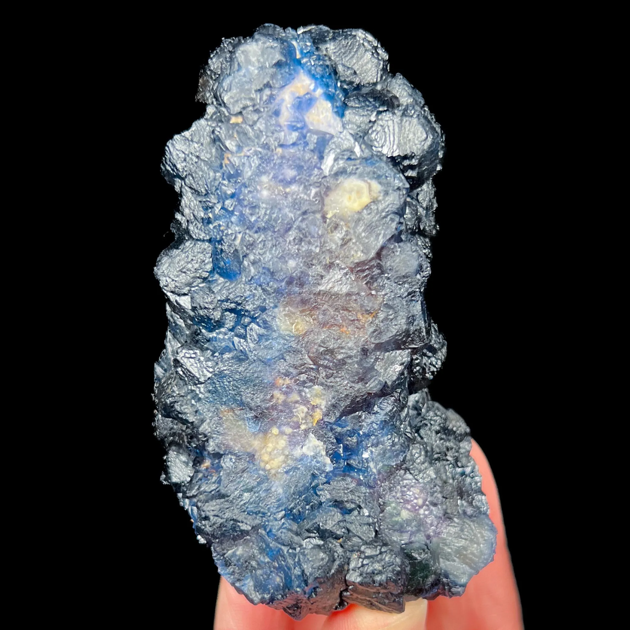 Blue Fluorite on Quartz