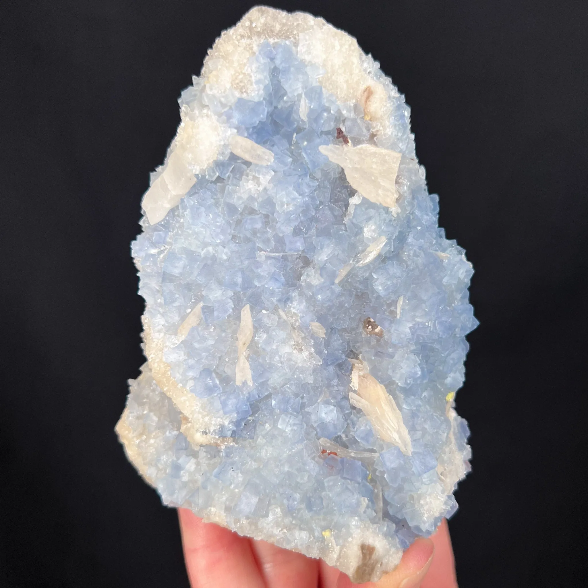 Blue Fluorite with Barite and Quartz