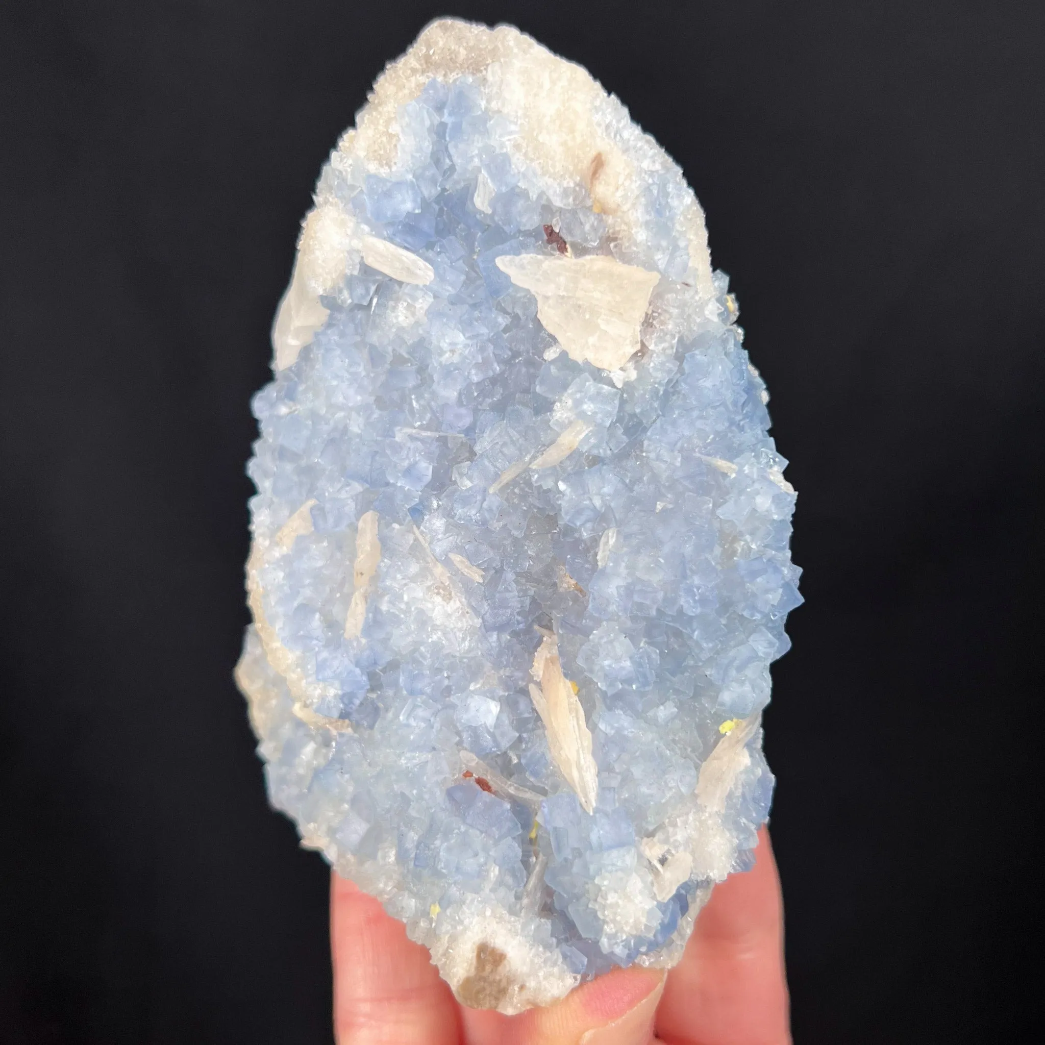 Blue Fluorite with Barite and Quartz