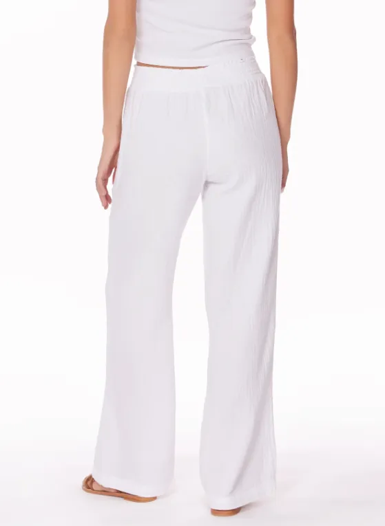 BOBI SMOCKED WAIST WIDE LEG PANT