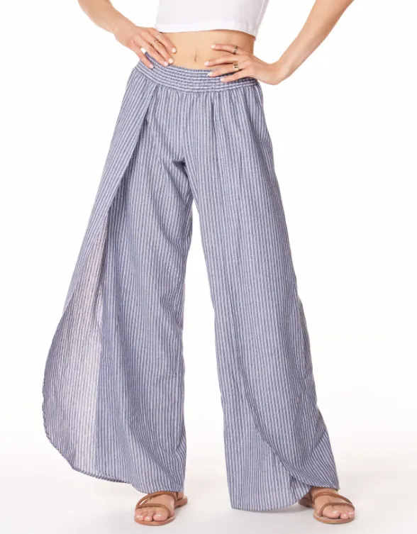 BOBI SMOCKED WAIST WRAP LEG PANT