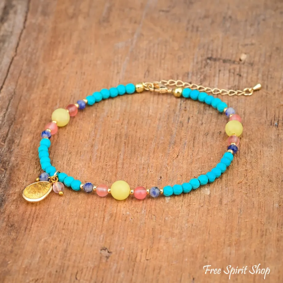 Bohemian Turquoise Beaded Anklet