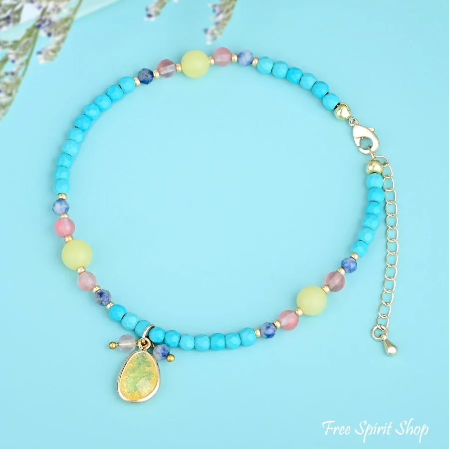 Bohemian Turquoise Beaded Anklet