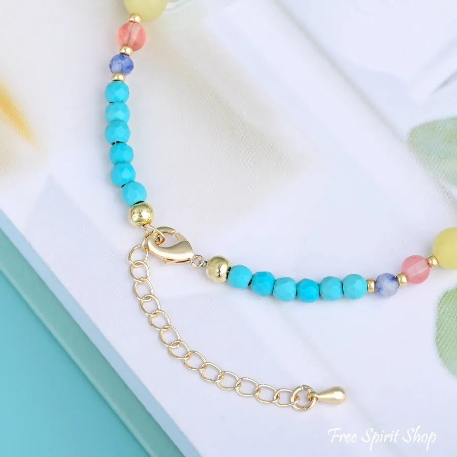 Bohemian Turquoise Beaded Anklet