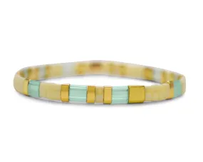 Breathe Morse Code Tila Beaded Bracelet - Mint to Be