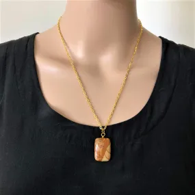 Brown Jasper Stone Long Necklace