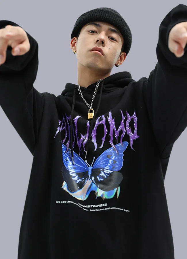 butterfly black hoodie