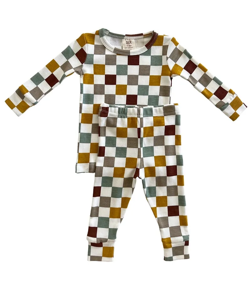 Cannoli Checkerboard / Organic 2-Piece Lounge / PJ Set