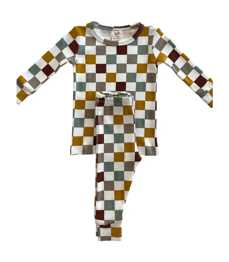 Cannoli Checkerboard / Organic 2-Piece Lounge / PJ Set