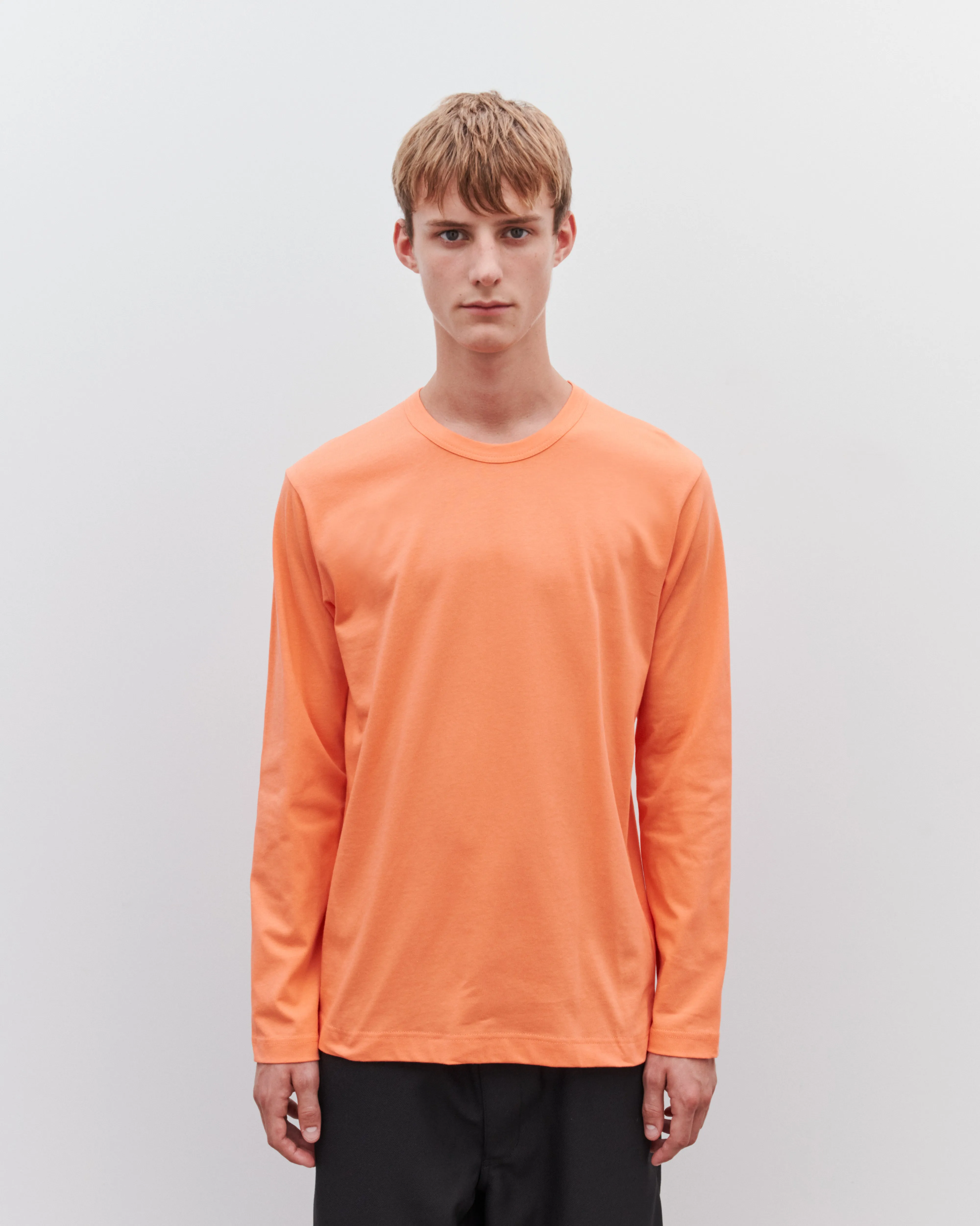 CDG Shirt Men's Logo Long Sleeve T-Shirt  Orange