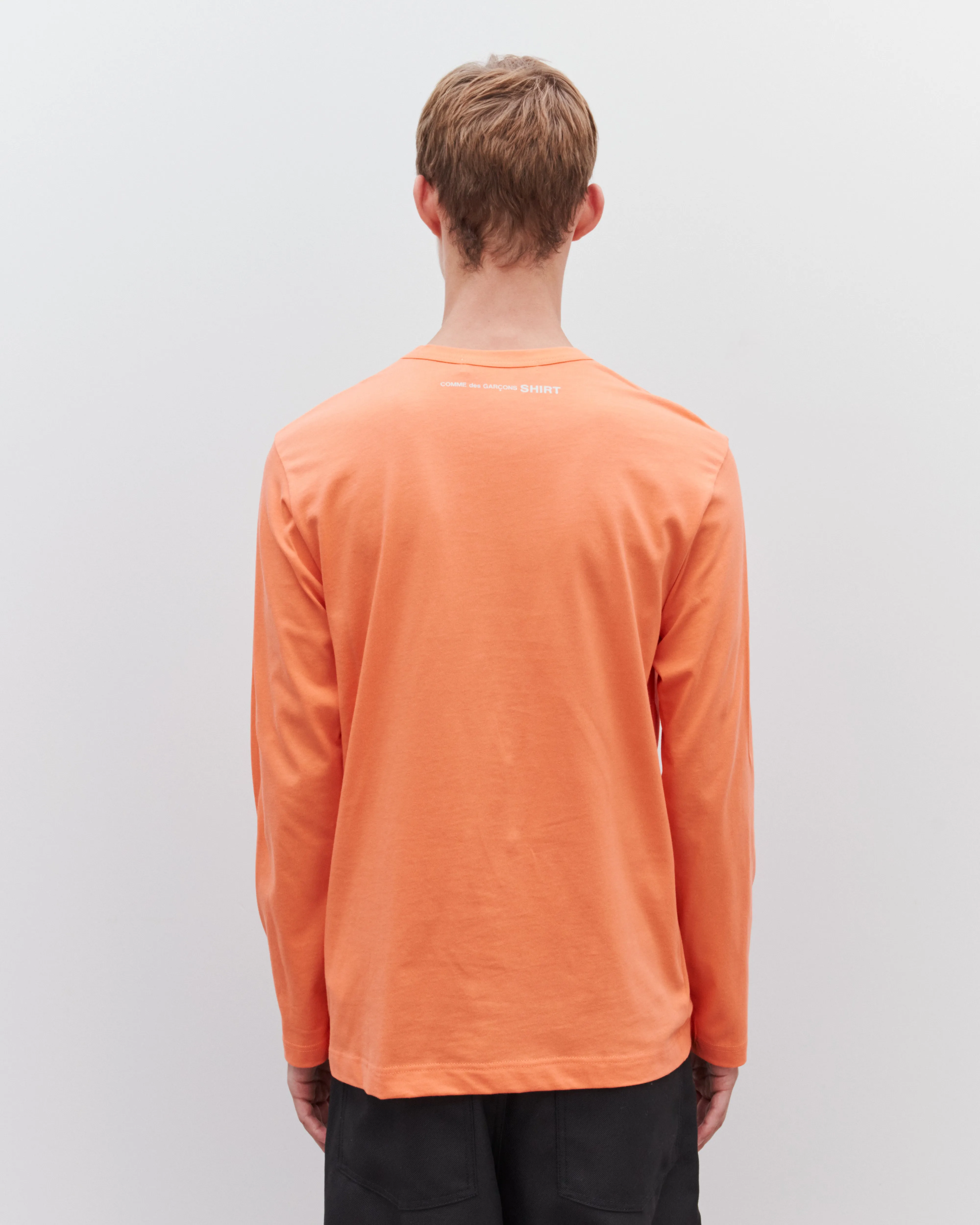 CDG Shirt Men's Logo Long Sleeve T-Shirt  Orange