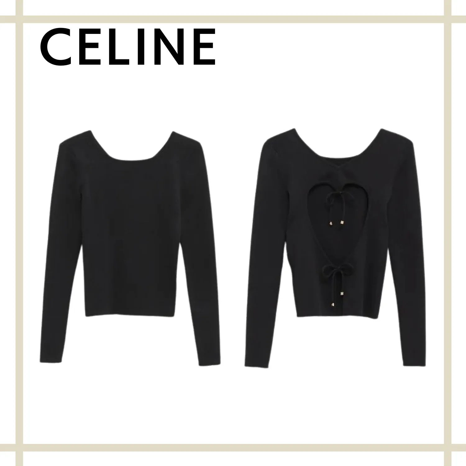 CELINE  |heart top in underpinning silk and cotton