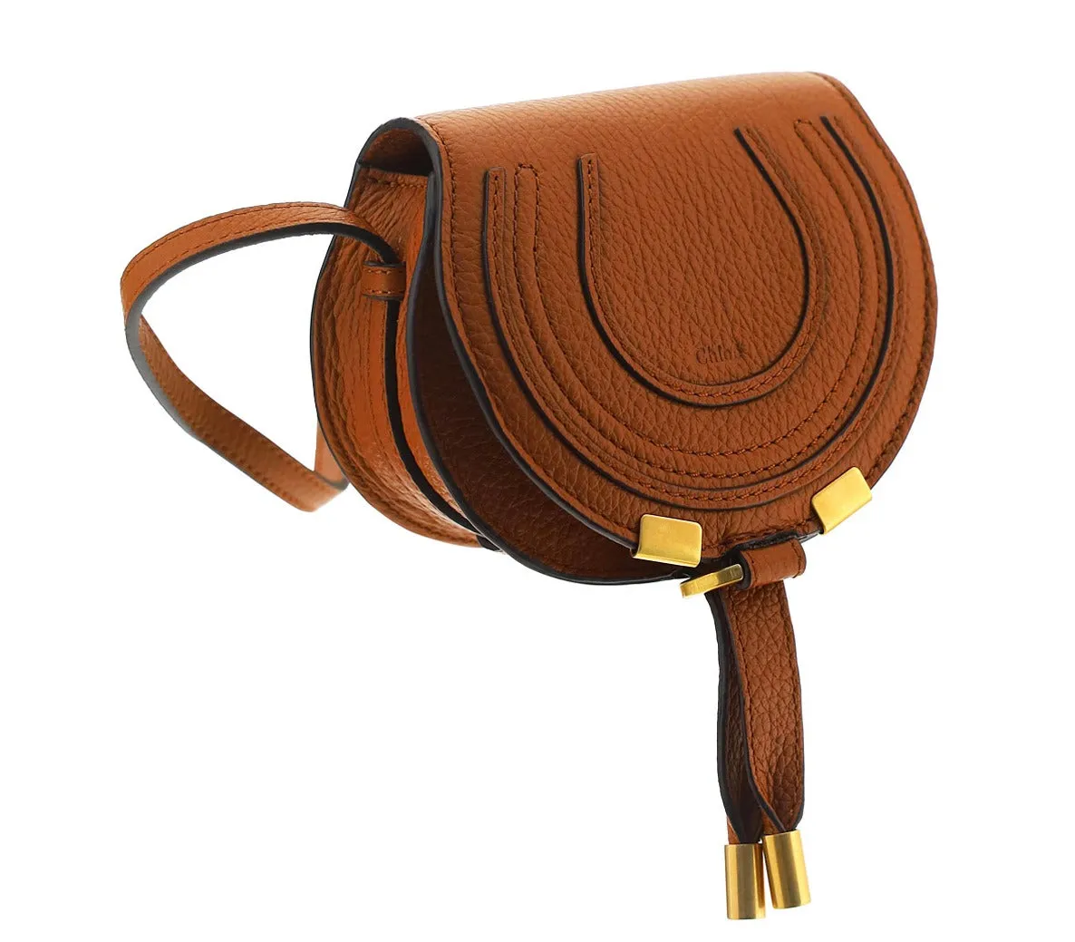 Chloé Marcie Logo Embossed Foldover Mini Shoulder Bag