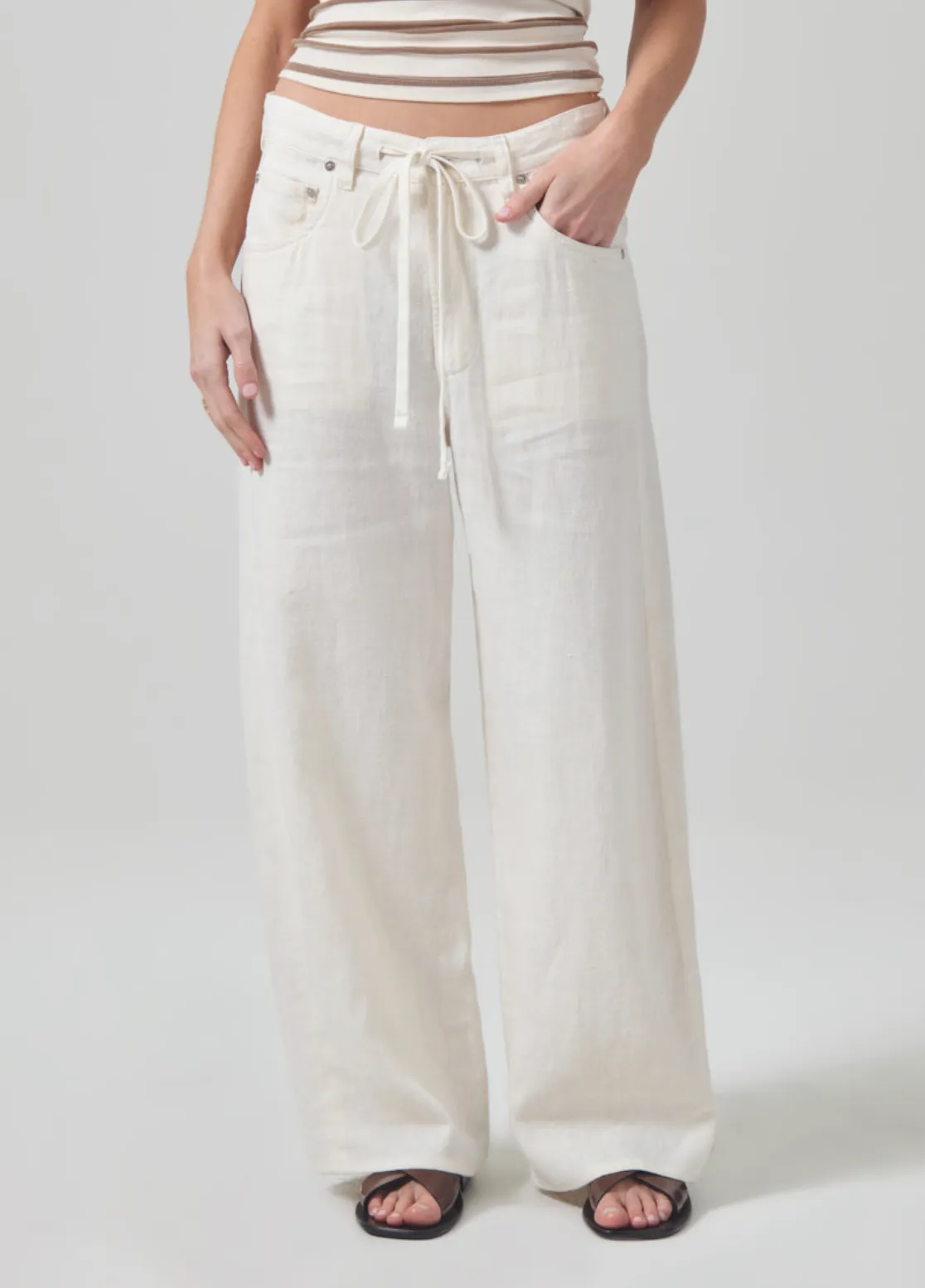 CITIZENS OF HUMANITY BRYNN DRAWSTRING LINEN TROUSER