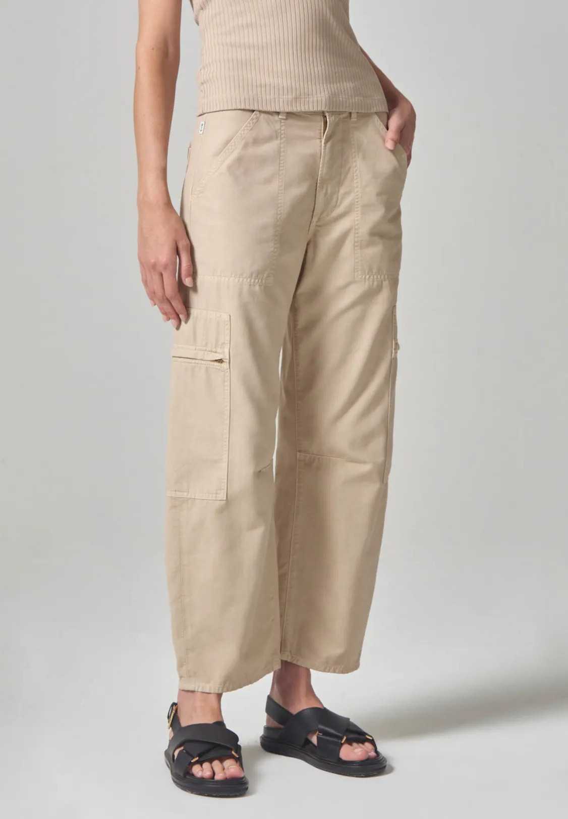 CITIZENS OF HUMANITY MARCELLE LOW SLUNG CARGO SATEEN