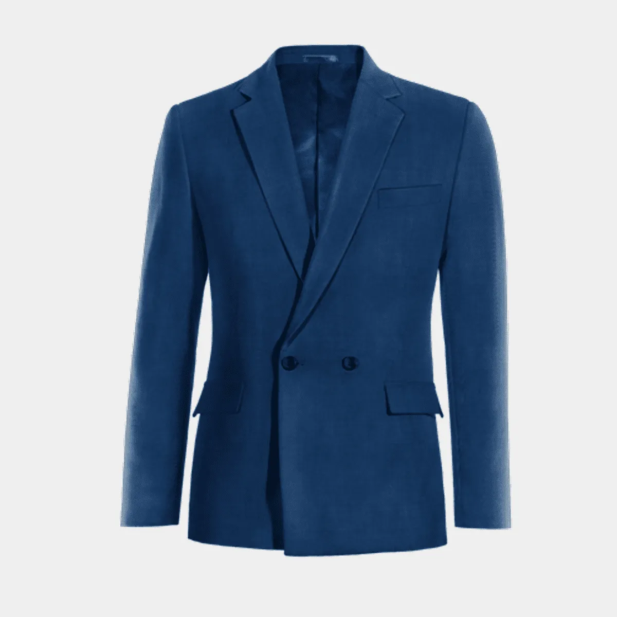 Cobalt blue 2 buttons double breasted slim fit Jacket