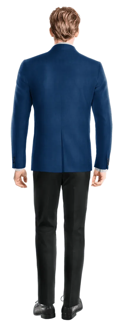 Cobalt blue 2 buttons double breasted slim fit Jacket