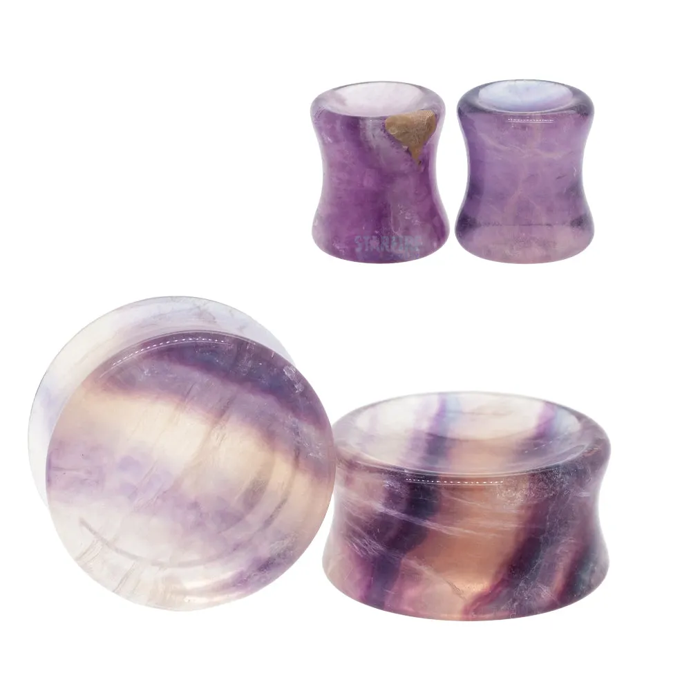 Concave Stone Plugs - Fluorite