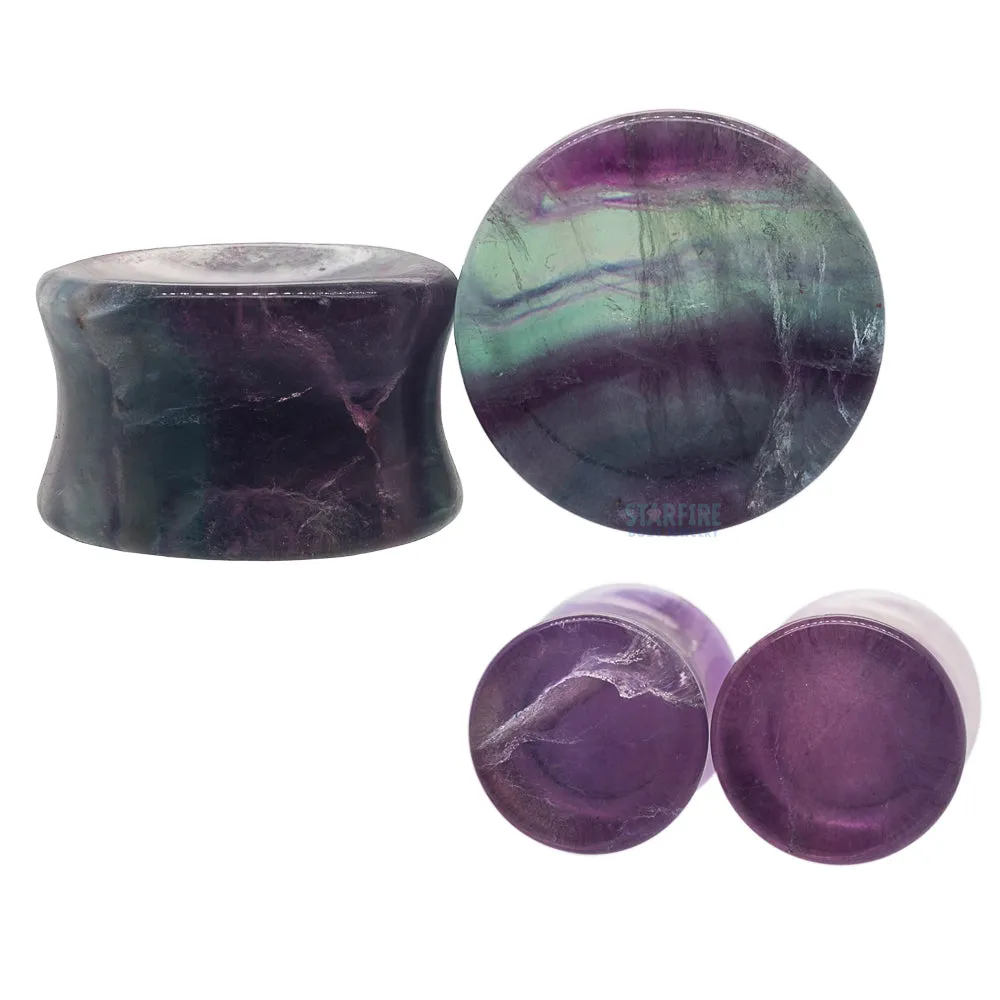 Concave Stone Plugs - Fluorite