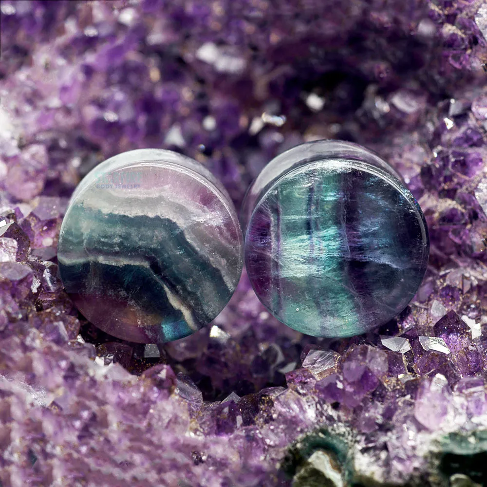 Concave Stone Plugs - Fluorite