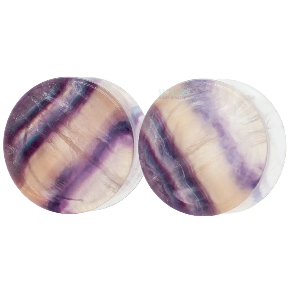 Concave Stone Plugs - Fluorite