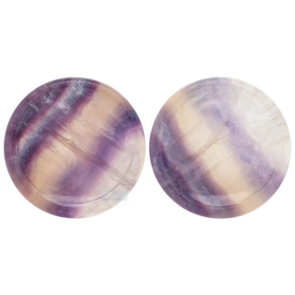 Concave Stone Plugs - Fluorite