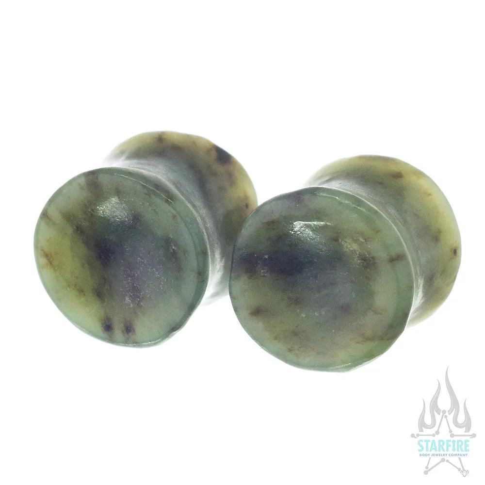 Concave Stone Plugs - Nephrite Jade