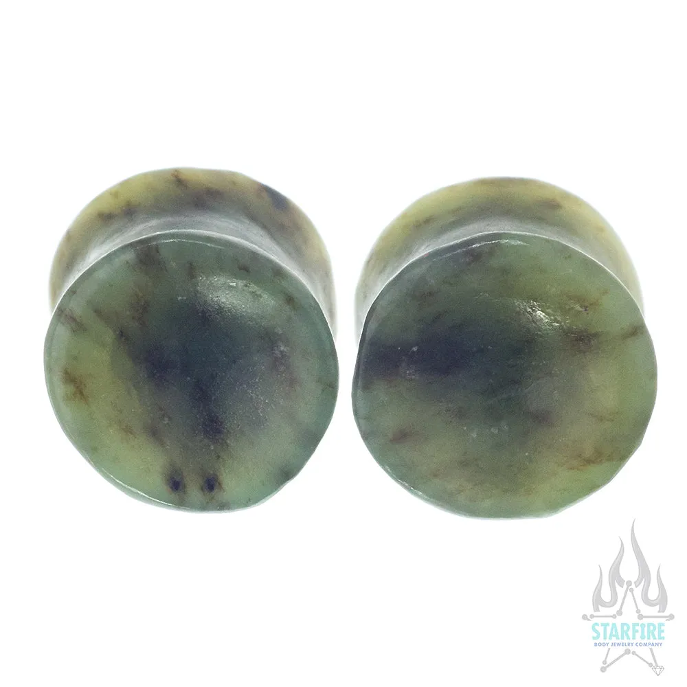 Concave Stone Plugs - Nephrite Jade