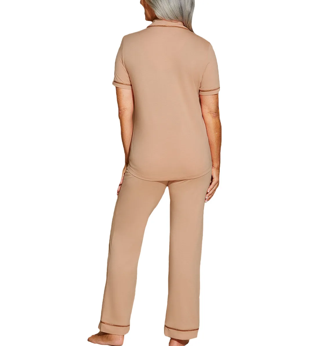 Cosabella Amore Bella Short Sleeve Top & Pant PJ Set (AMORE9645) - Copper/Copper