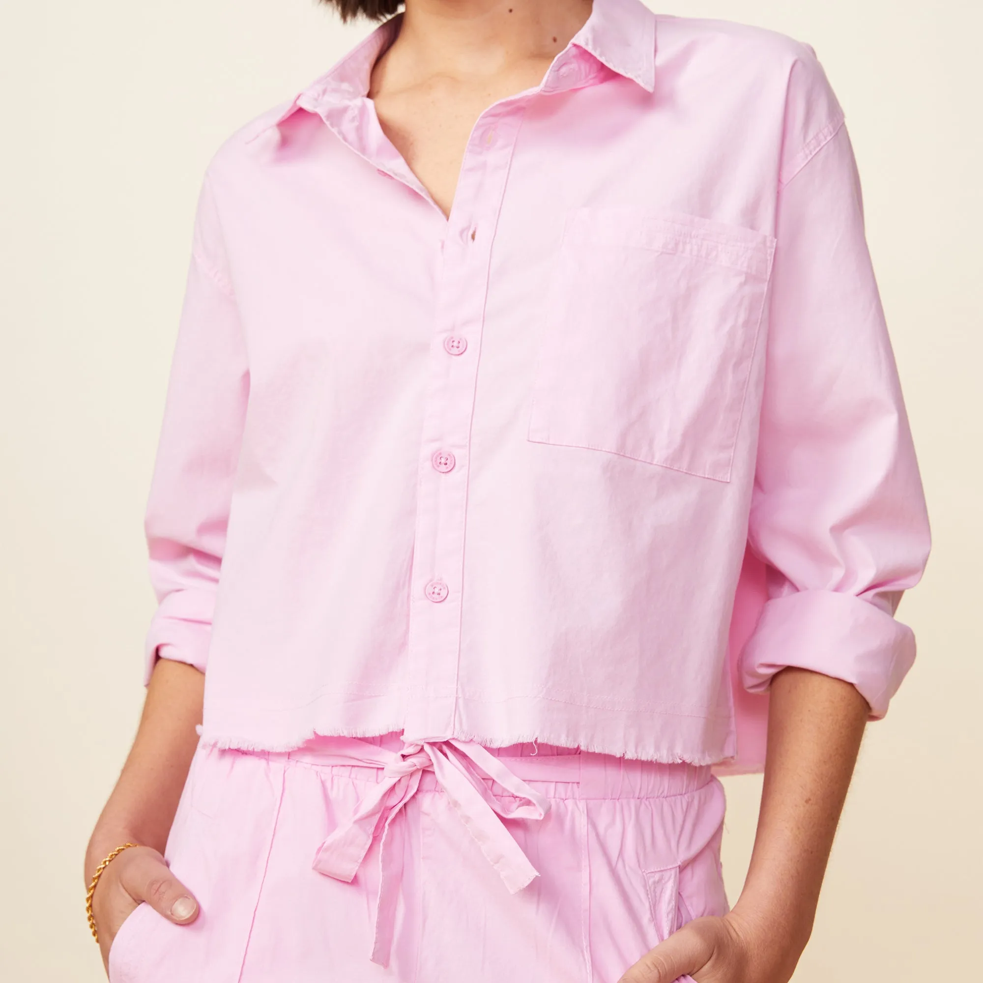 Cropped Poplin Shirt