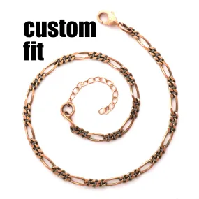 Custom Anklet Chain Solid Copper Fine Figaro Ankle Chain AC41M Adjustable Solid Copper Anklet Chain Custom Ankle Bracelet