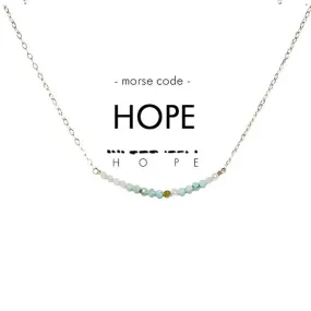 Dainty Stone Morse Code Necklace - Hope