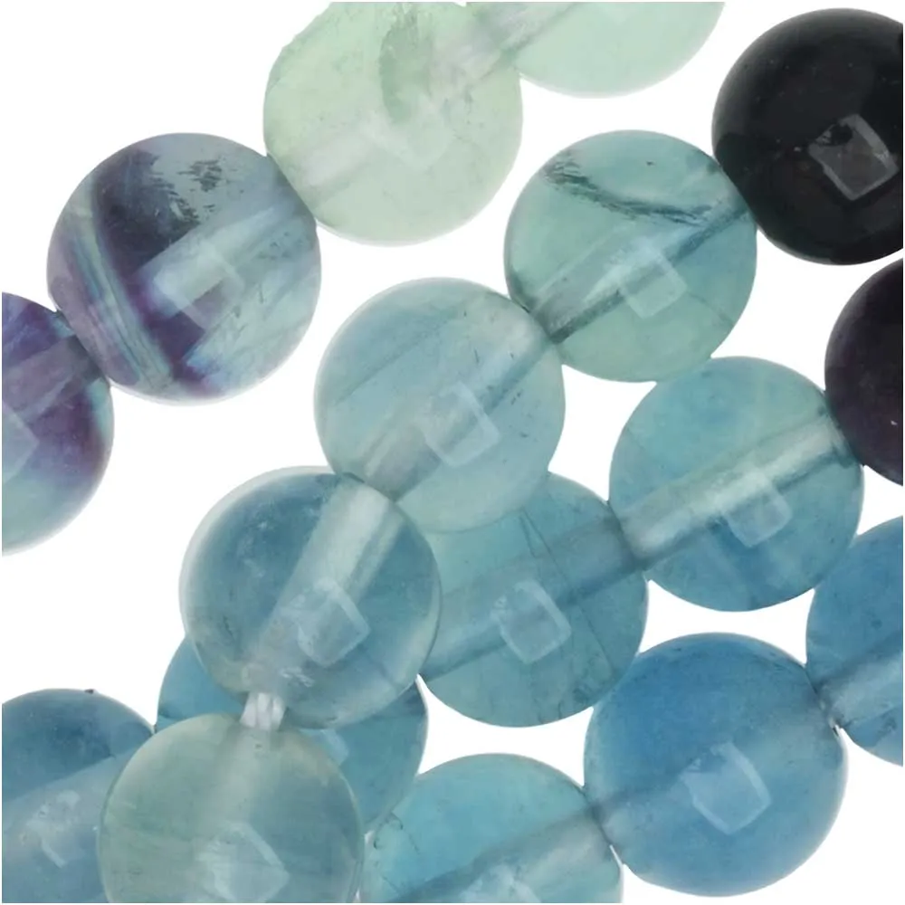 Dakota Stones Gemstone Beads, Fluorite, Round 8mm (8 Inch Strand)