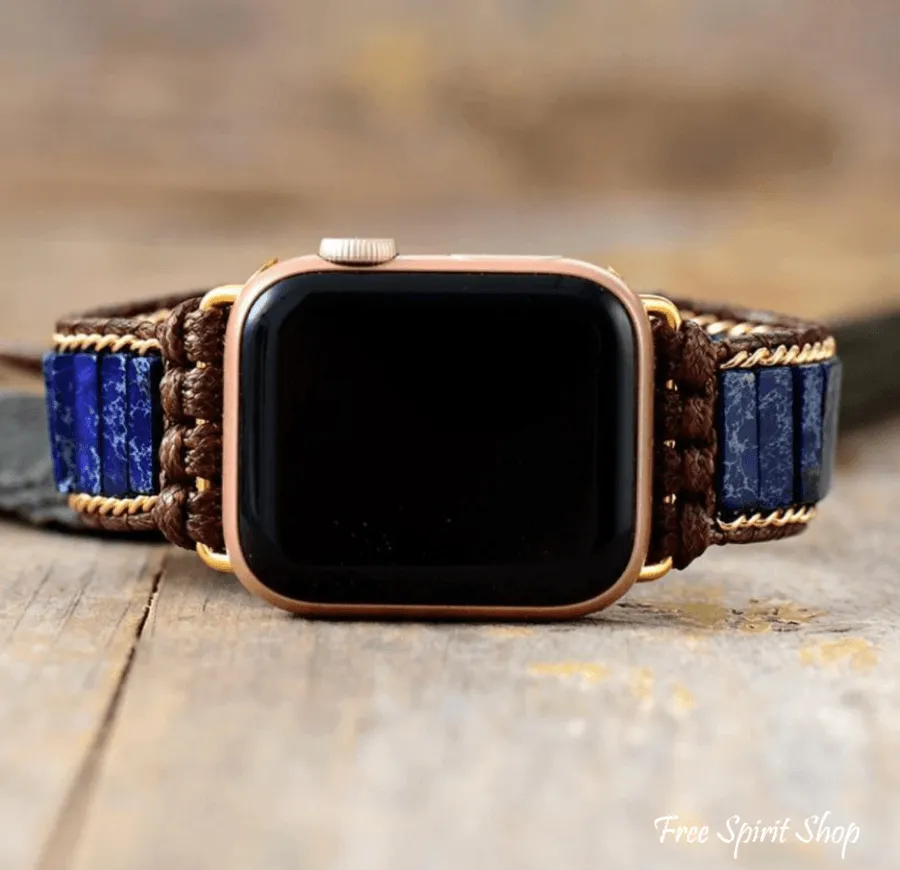 Dark Blue Jasper Tube Apple Watch Band