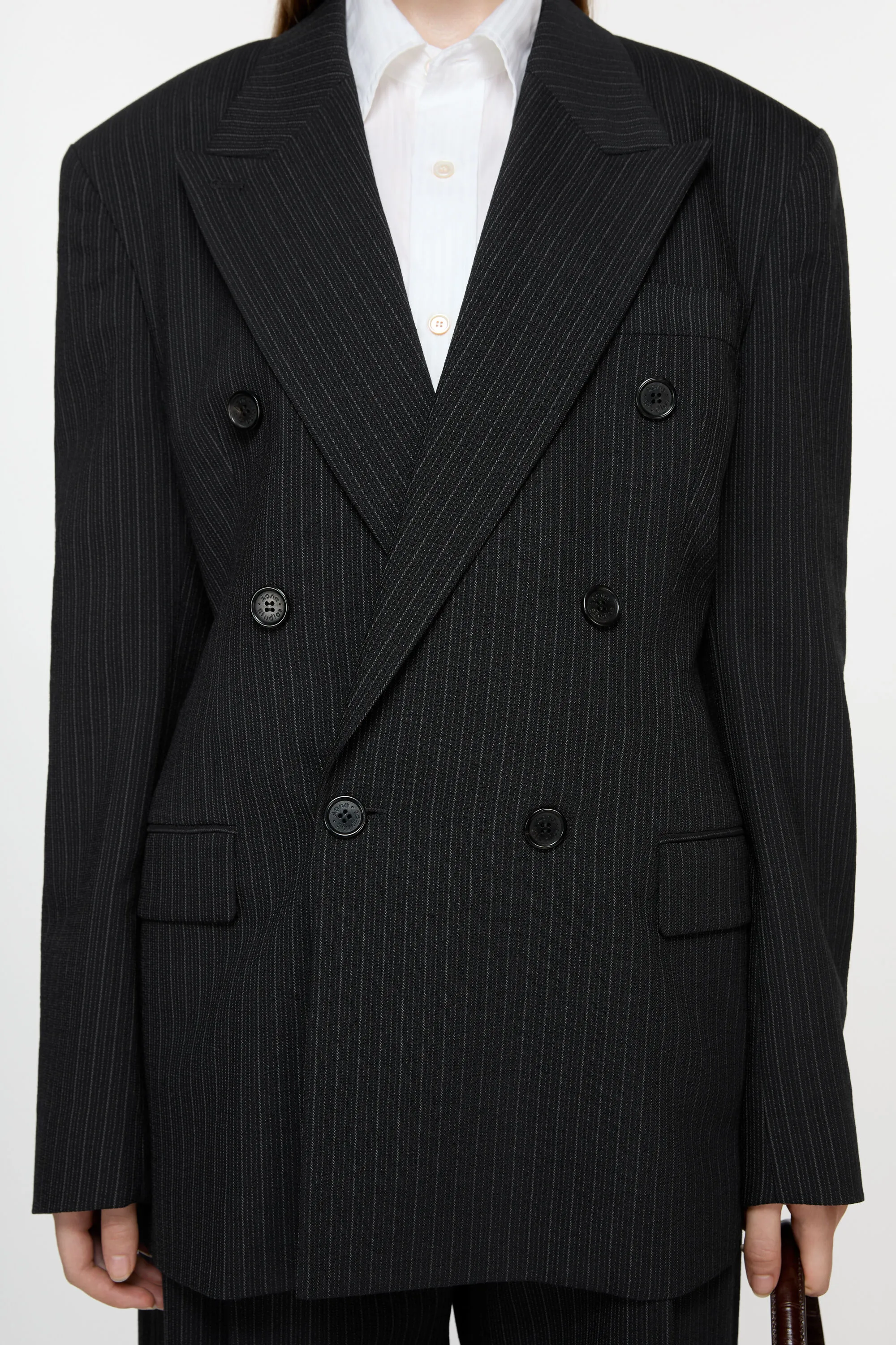 Double-breasted pinstripe jacket