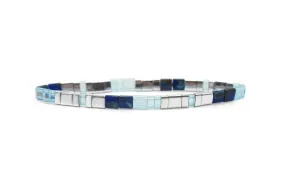 Dream Morse Code Tila Beaded Bracelet - Bonne Nuit Blue