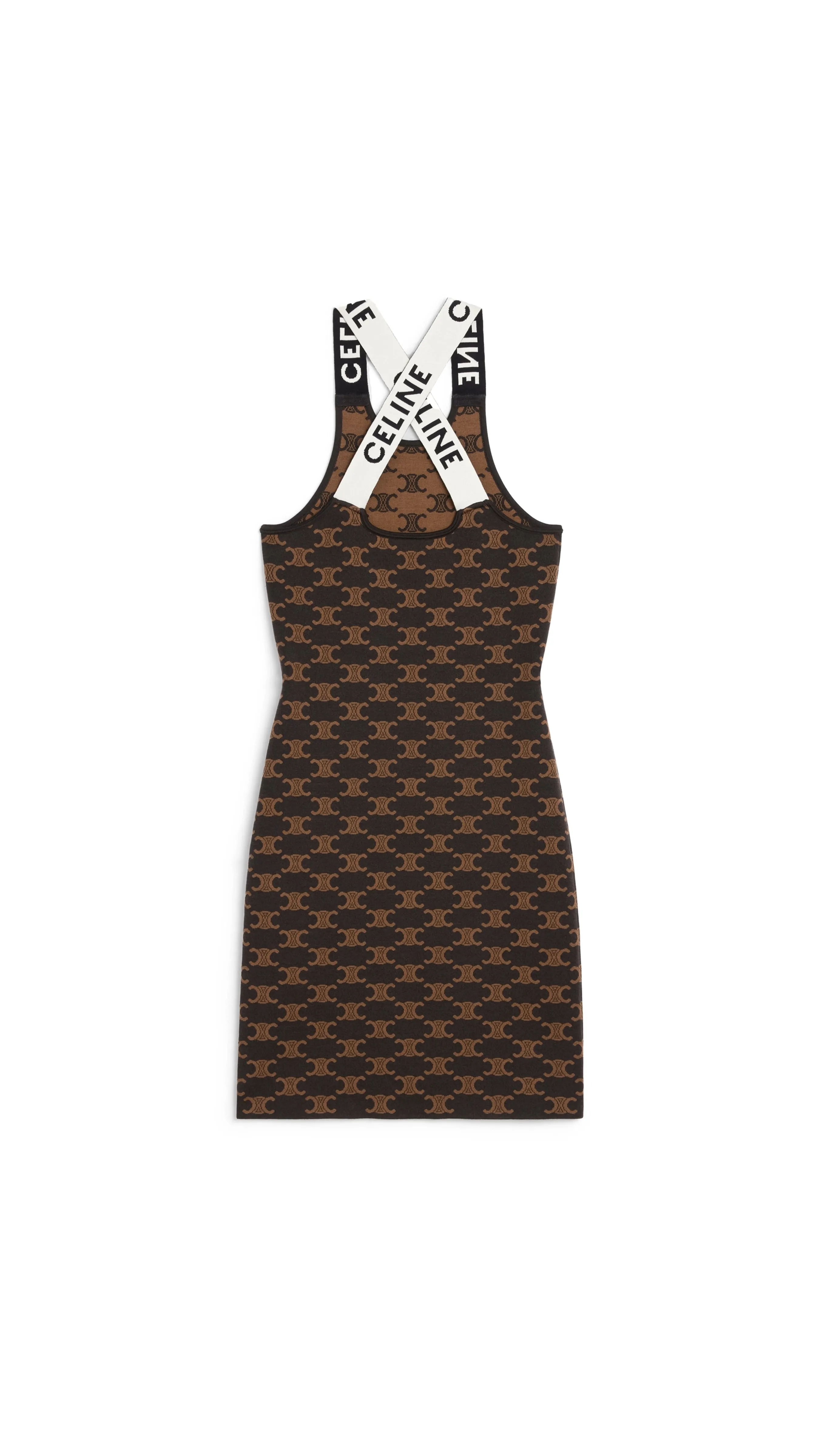 Dress in Monogram Silk Cotton - Brown