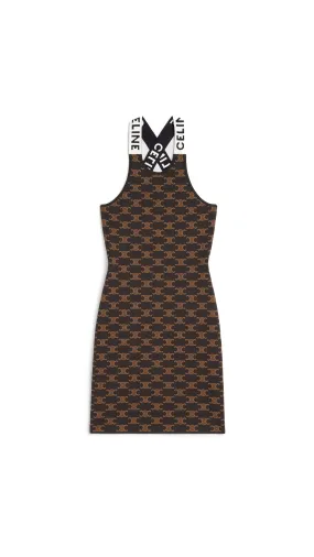 Dress in Monogram Silk Cotton - Brown