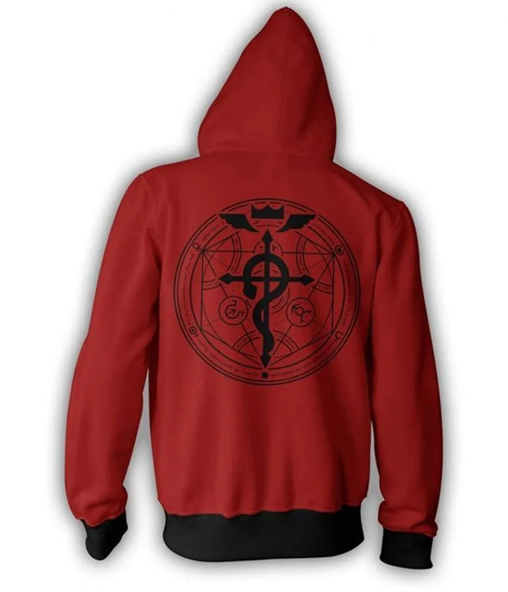 Edward Elric Fullmetal Alchemist Red and Black Hoodie