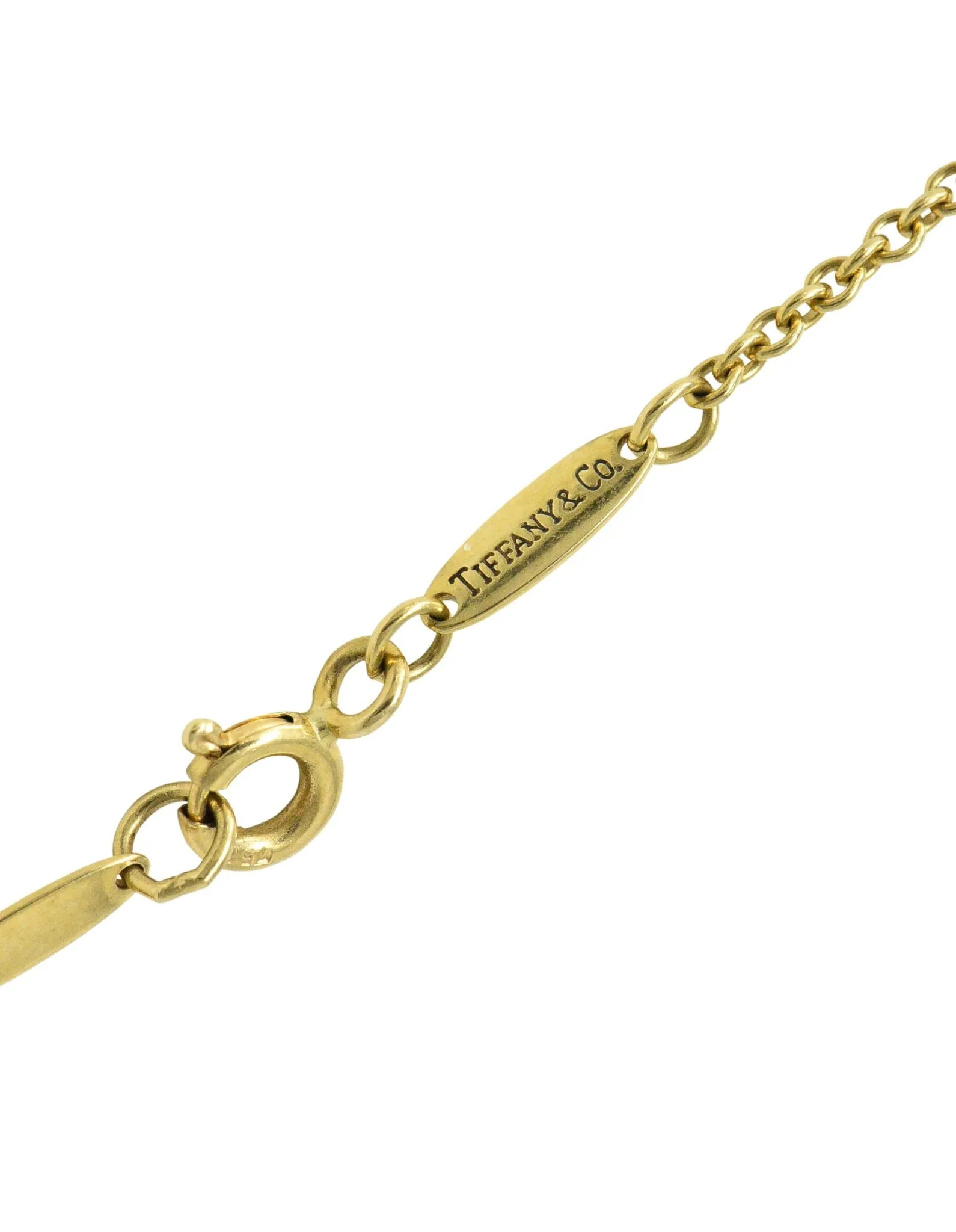 Elsa Peretti Tiffany & Co. 18 Karat Gold Infinity Cross Pendant Necklace