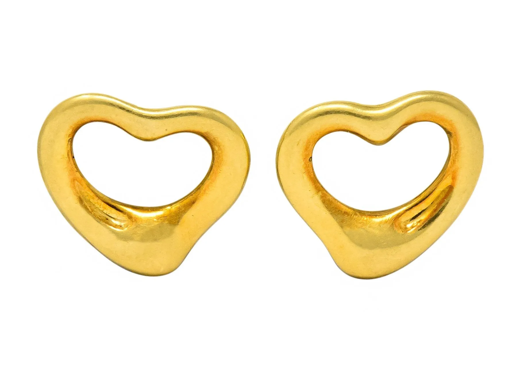 Elsa Peretti Tiffany & Co. 18 Karat Gold Open Heart Earrings