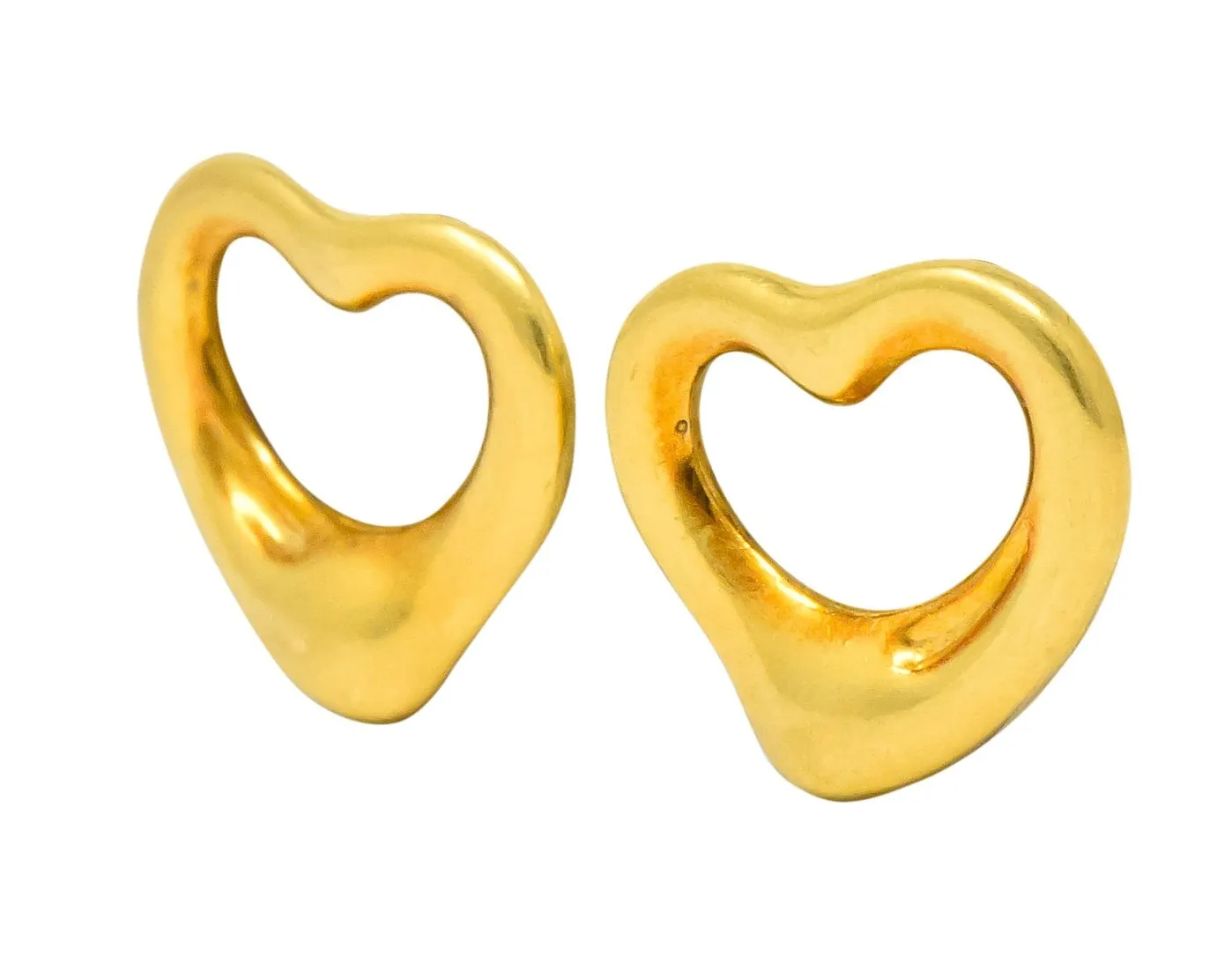 Elsa Peretti Tiffany & Co. 18 Karat Gold Open Heart Earrings