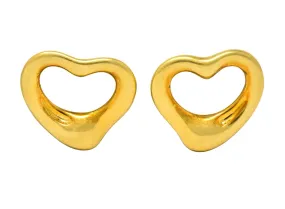 Elsa Peretti Tiffany & Co. 18 Karat Gold Open Heart Earrings