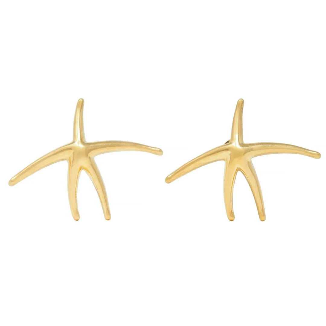 Elsa Peretti Tiffany & Co. 18 Karat Yellow Gold Vintage Starfish Earrings