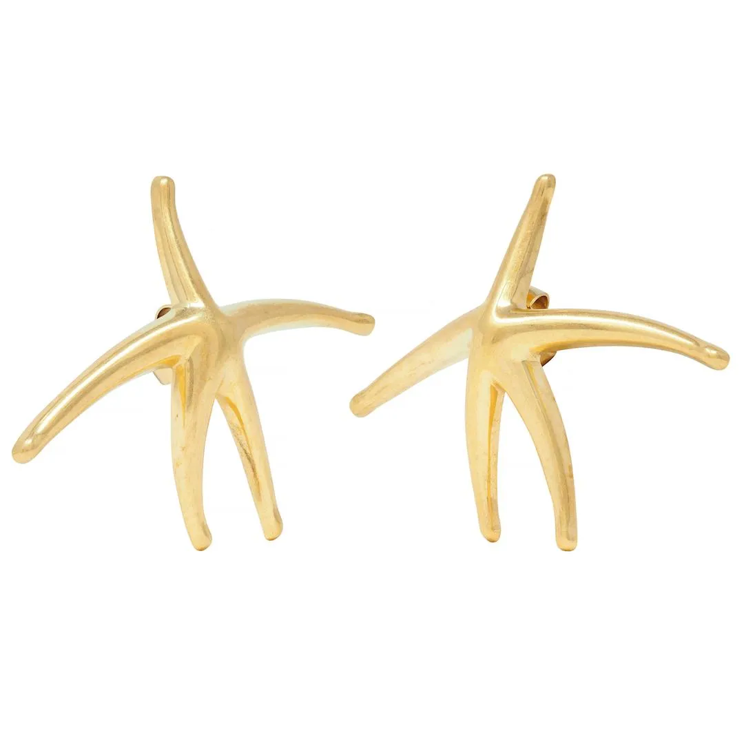 Elsa Peretti Tiffany & Co. 18 Karat Yellow Gold Vintage Starfish Earrings