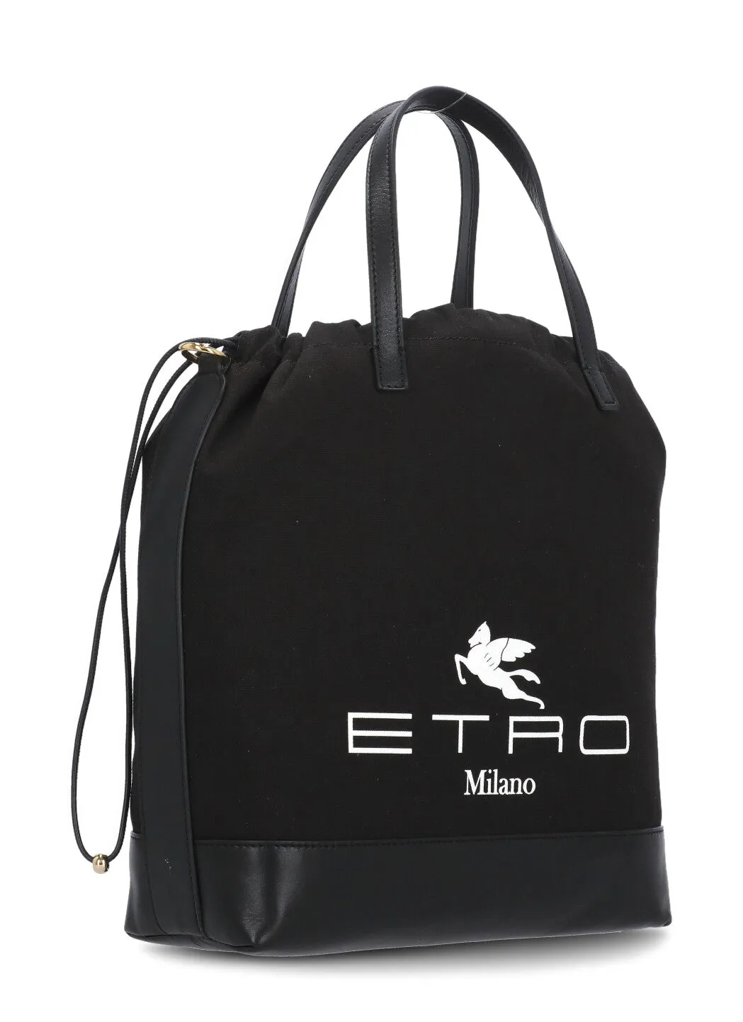 Etro Logo Printed Drawstring Bucket Bag